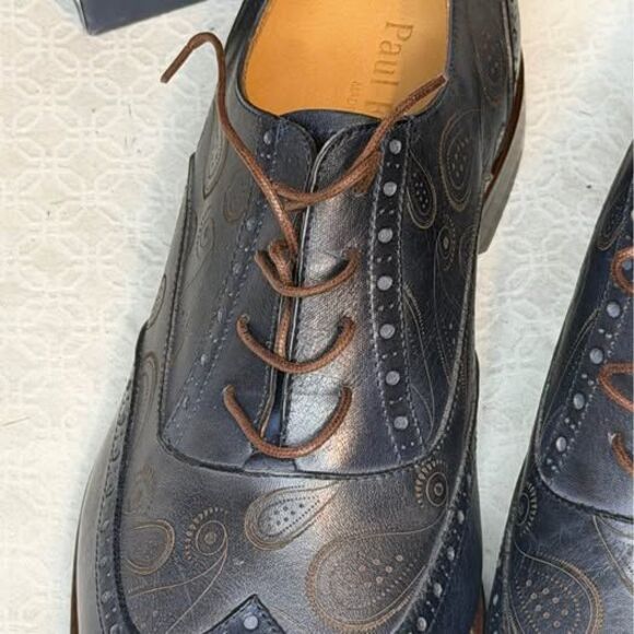 Paul Fredrick Navy Paisley Dress Shoes 13M main image 6